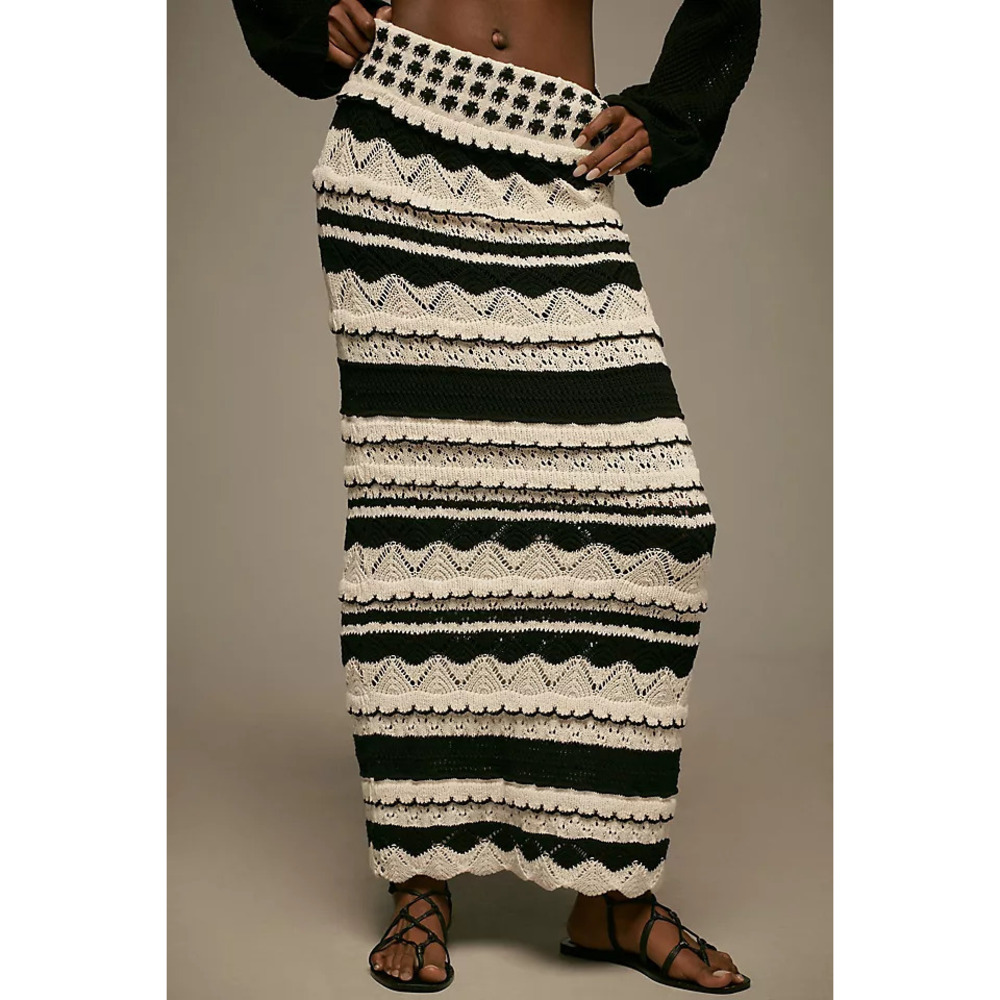 By Anthropologie Knitted Maxi Skirt L NWT